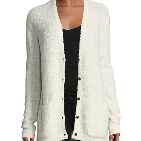 ATM Anthony Thomas Melillo‎ Alpaca V-neck Button-front Cardigan Sweater Sandy S - Picture 1 of 6